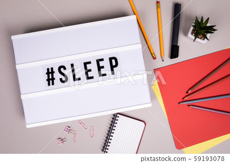 Hashtag with word sleep. Fatigue, rest and holidays concept 59193078