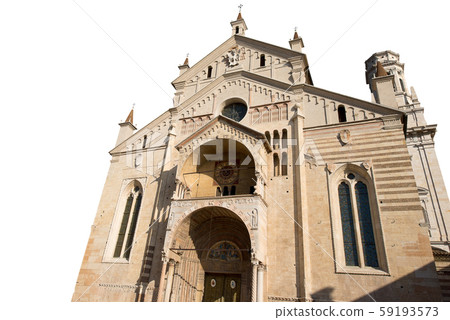 Verona Cathedral isolated on white background - Santa Maria Matricolare  59193573