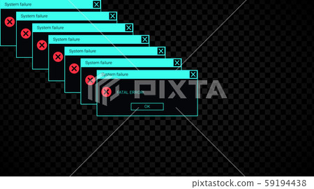 Glitchy system fail error message. Neon UI of an - Stock Illustration ...