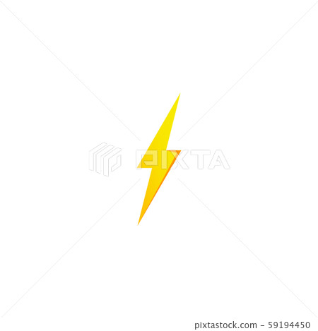 Simple yellow thunderbolt icon. Thunder, bolt and Simple yellow thunderbolt icon. Thunder, bolt and 59194450