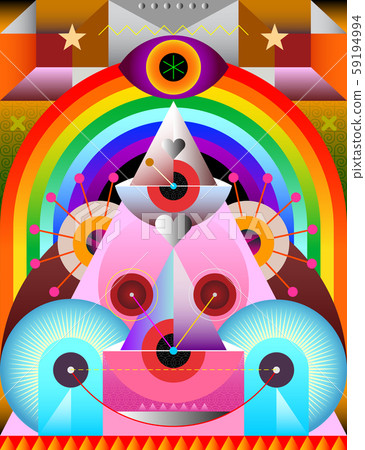 Abstract Art Design with Rainbow 59194994