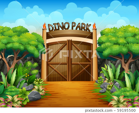 The big gate of dino park background The big gate of dino park background 59195500