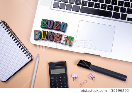 2020 Budget word made from colorful wooden alphabet letters 59196293