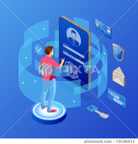 Computer Internet and Personal Data Security - Stock Illustration ...