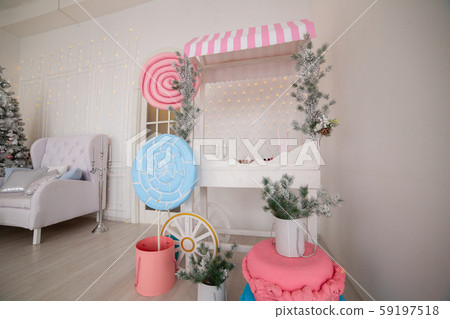 Beautiful New Year's interior of the studio. New 59197518