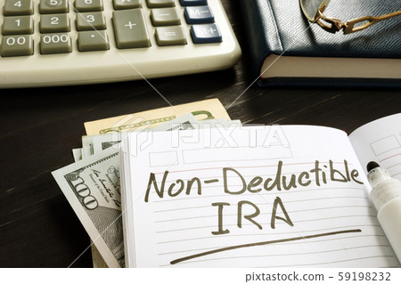 Non-deductible IRA sign. Retirement plan concept. 59198232