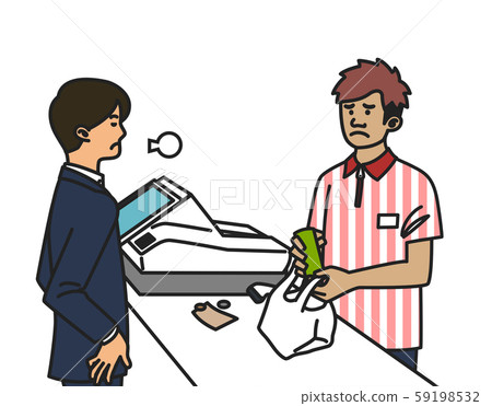 Foreign convenience store staff <Kramer> <Asian men> 59198532