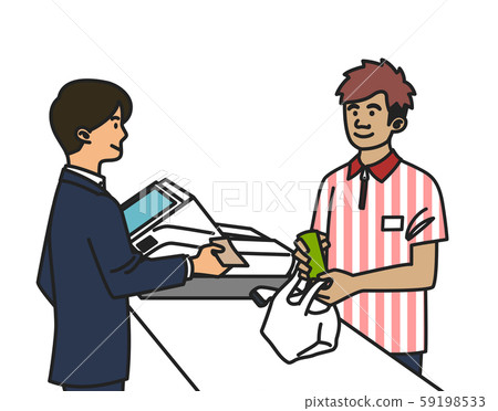 外國便利店員工<微笑> <亞洲男人> 59198533