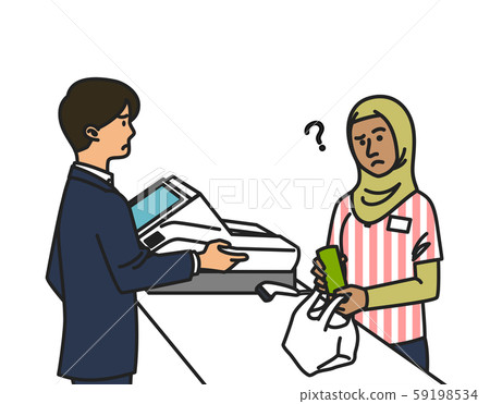 外國便利店工作人員<缺少> <伊斯蘭婦女> 59198534