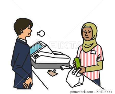 外國便利店工作人員<克拉默> <伊斯蘭婦女> 外國便利店工作人員<克拉默> <伊斯蘭婦女> 59198535