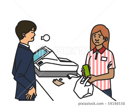 Foreign convenience store staff <Kramer> <Asian women> 59198538