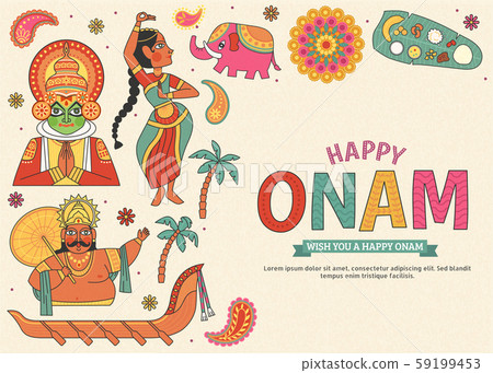 Happy Onam cultural symbols 59199453