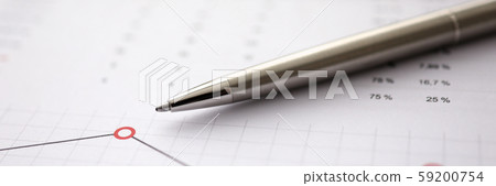 Business background chart with silver pen lie 59200754