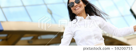 Happy contented beautiful woman in 59200755