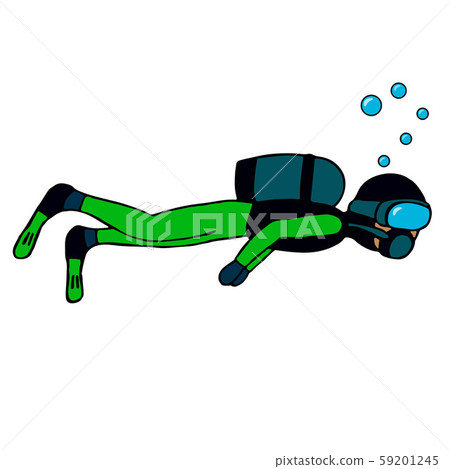 man diving with a mask. isolated vector - Stock Illustration [59201245 ...