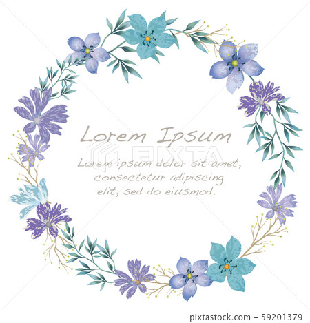 Watercolor Style Floral Frame Illustration - Stock Illustration [59201379]  - Pixta