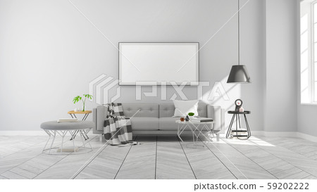 Minimalist Modern style ,living room interior concept design,gray sofa and black lamp on wood floor with gray wall,3D render Minimalist Modern style ,living room interior concept design,gray sofa and black lamp on wood floor with gray wall,3D render 59202222