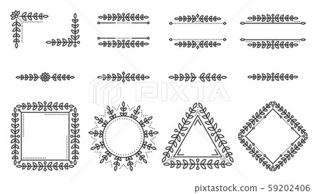 Text frame monogram devider corner art vector set 59202406