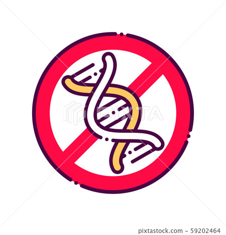 GMO allergy line color icon. Allergic reaction. 59202464