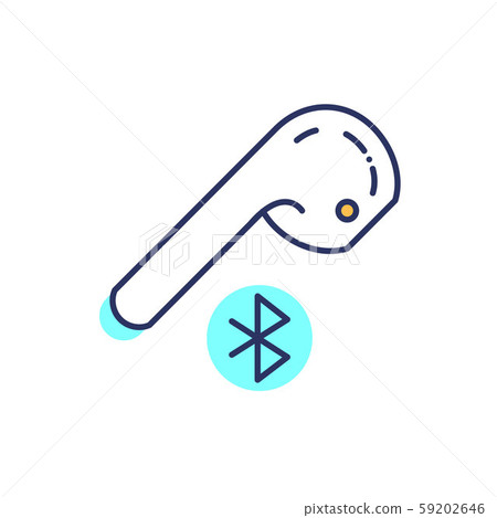 White wireless bluetooth earphones or headphones 59202646