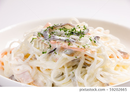 Vermicelli salad. (White plate / white background) Vermicelli salad. (White plate / white background) 59202665