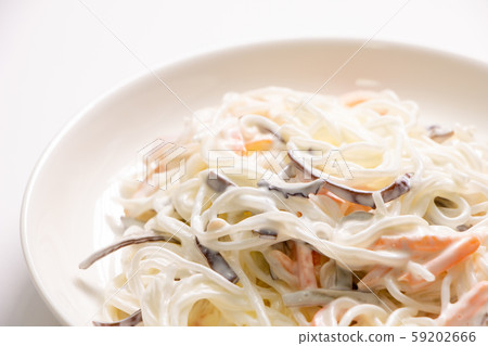 Vermicelli salad. (White plate / white background) Vermicelli salad. (White plate / white background) 59202666