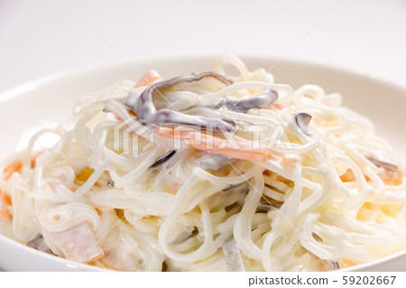 Vermicelli salad. (White plate / white background) Vermicelli salad. (White plate / white background) 59202667