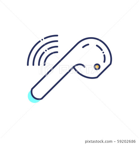 White wireless bluetooth earphones or headphones 59202686