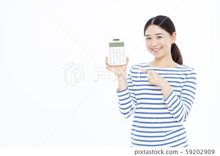 Thirties Woman and Calculator Thirties Woman and Calculator 59202909