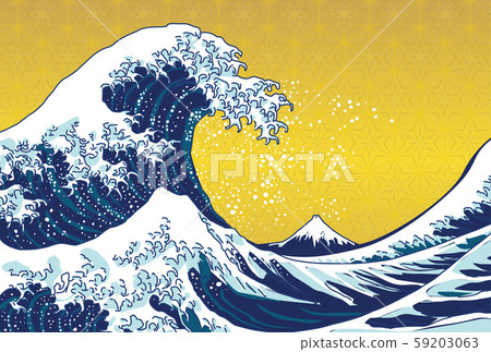 Postcard postcard Japan wave Asaha pattern 59203063