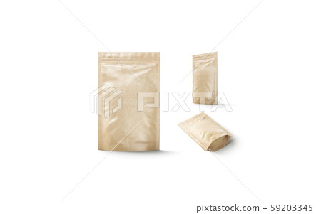 Blank craft doy-pack mock up isolated, different view 59203345