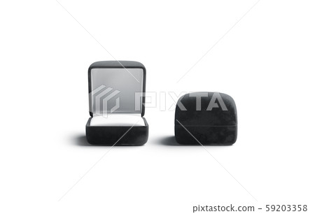 Blank black opened and closed ring box mockup, front view Blank black opened and closed ring box mockup, front view 59203358