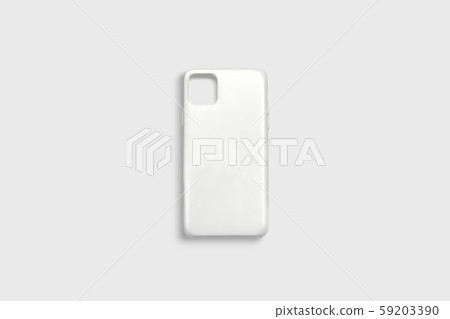 Blank white phone case mock up, isolated on gray background 59203390
