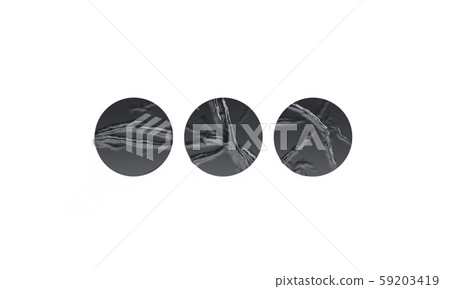 Blank three black round adhesive sticker mock up isolated Blank three black round adhesive sticker mock up isolated 59203419
