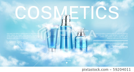 Cosmetics bottles beauty product line landing page Cosmetics bottles beauty product line landing page 59204011