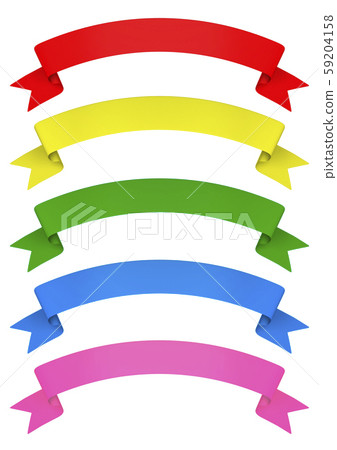 Ribbon 5 colors set Matte color - Stock Illustration [59204158] - PIXTA
