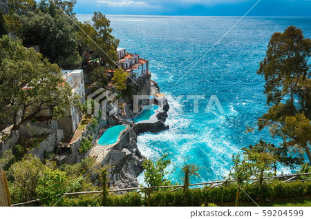 Travel in Italy. Amalfi coast with the sea Travel in Italy. Amalfi coast with the sea 59204599