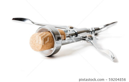 Bottle cork opener isolated on white Bottle cork opener isolated on white 59204856