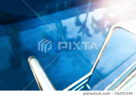 Grab bars stainless in the pool 59205344