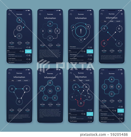 Different UI, UX, GUI screens and flat web icons Different UI, UX, GUI screens and flat web icons 59205486