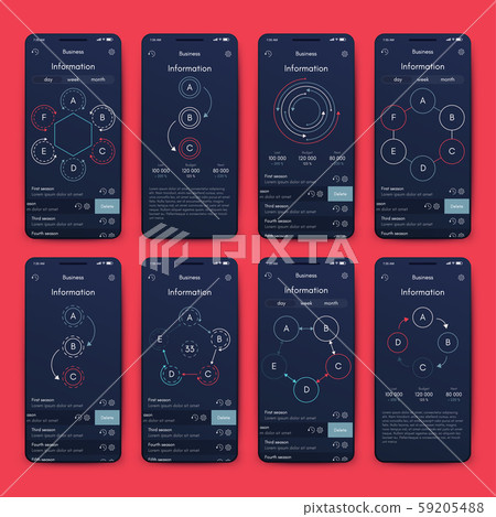 Different UI, UX, GUI screens and flat web icons 59205488