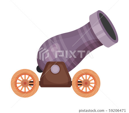 Striped purple cannon. Vector illustration on a white background. 59206471