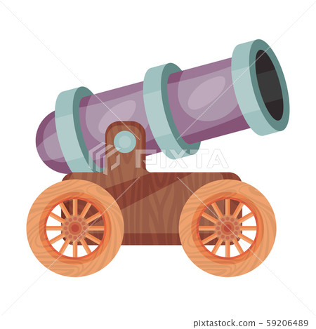 Violet gun with gray rings. Vector illustration on a white background. 59206489