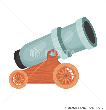 Antique gray thick cannon . Vector illustration on a white background. 59206517