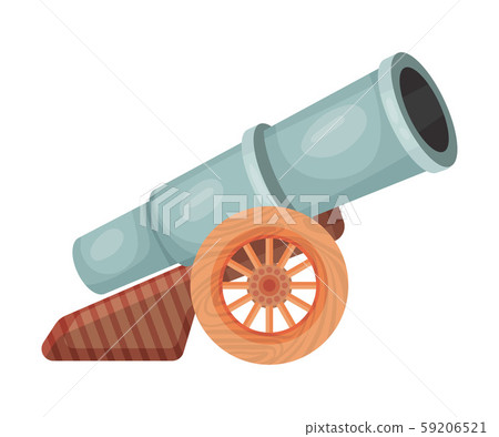 Gray cannon. Vector illustration on a white background. 59206521