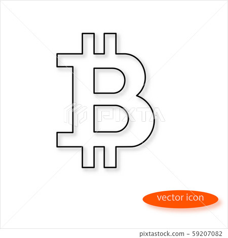 Bitcoin cryptocurrency symbol in thin line casting 59207082