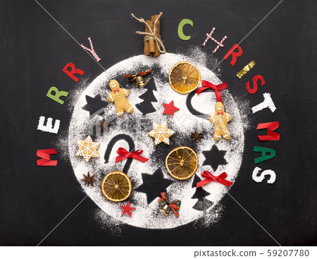 Creative greeting card with funny image on black 59207780