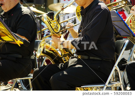 big band baritone saxophone player 59208083
