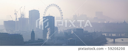 rooftop view over London on a foggy day from St 59208208