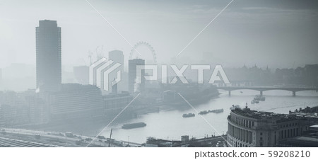 rooftop view over London on a foggy day from St 59208210